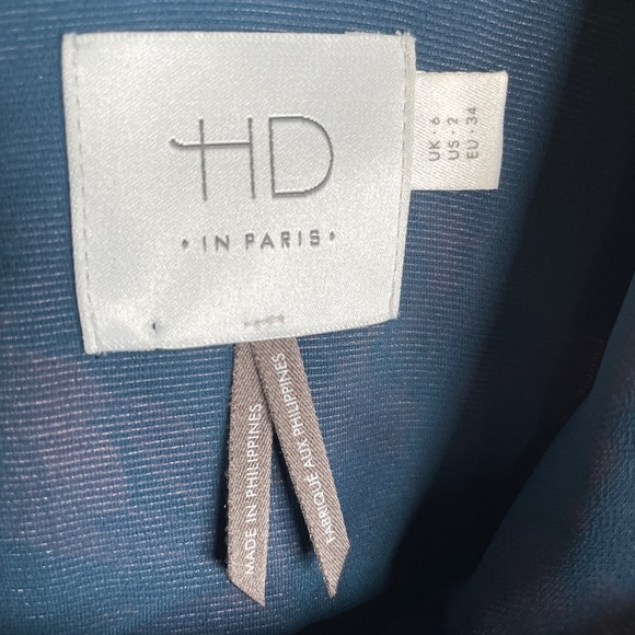 Anthropologie HD Paris Peplum Blouse Blue and Pink Sleeveless size 2 - Picture 5 of 5